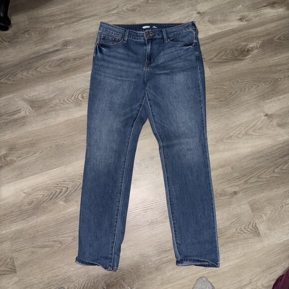 Old Navy Jeans Womens 12 LongPower Slim Straight Stretch Mid Rise blue - Picture 1 of 5